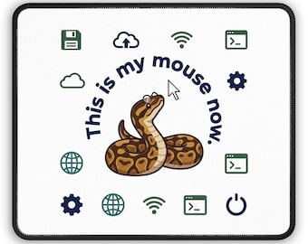 Mauspad mit Königspython, lustige Schlangen-Schreibtischunterlage, Geschenk für Reptilienliebhaber