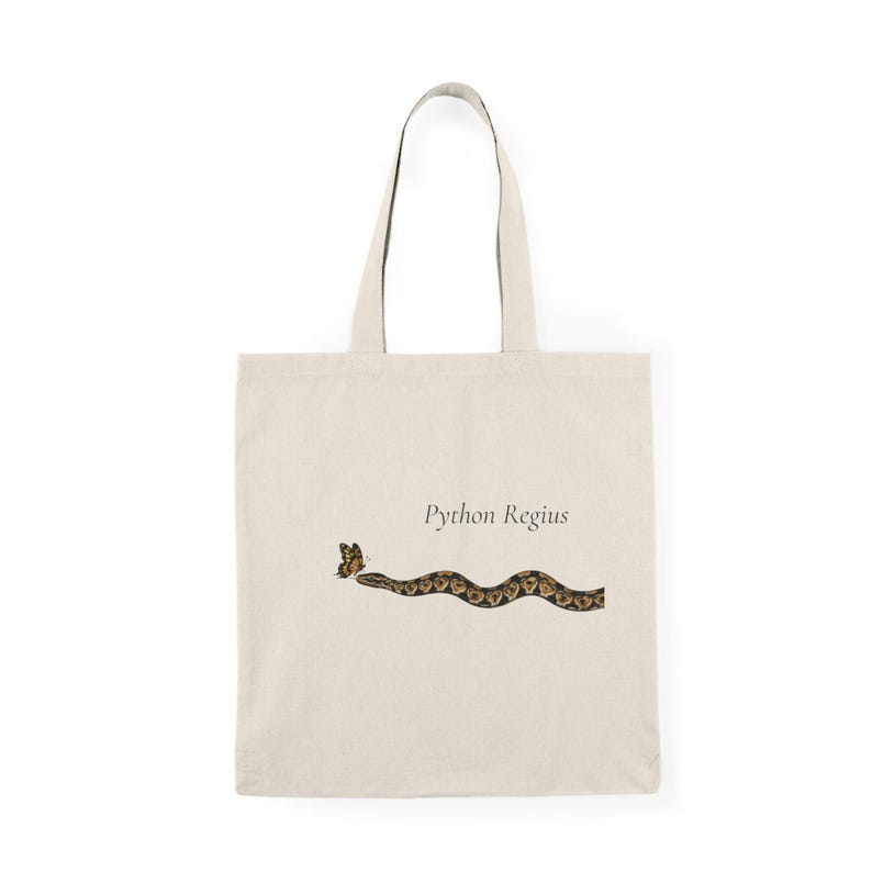 Ball Python Tote Bag | Organic Cotton Canvas Snake Lover Gift image 1