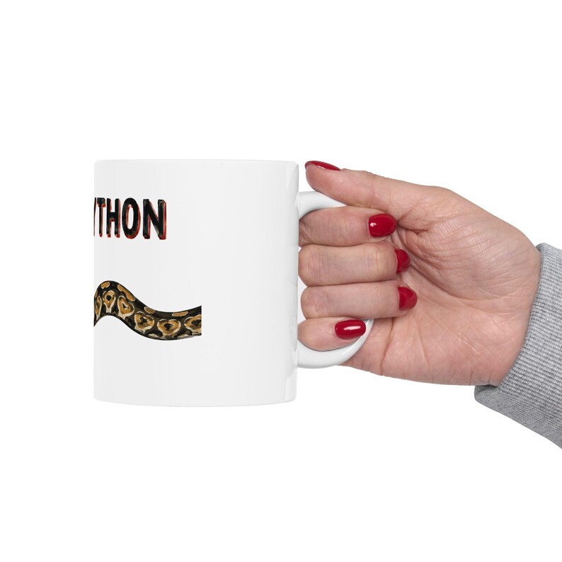 Kaffeetasse mit Königspython | Geschenk für Königspython-Liebhaber | Keramiktasse für Reptilienhalter und Herpetologen Bild 6