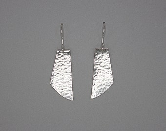 Hammered Sterling Silver Dangle Earrings, Everyday Jewelry