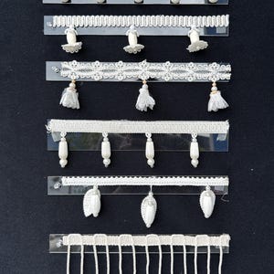 Cream Off White Collection Tassel Fringe Trim, Makraméband för enkla gardiner, kuddar och mysig bohemisk heminredning, metervara