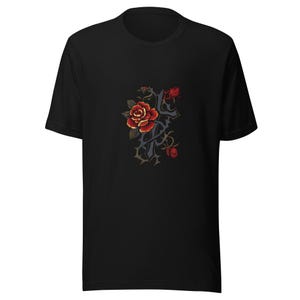 Rose Cross T Shirt - Etsy