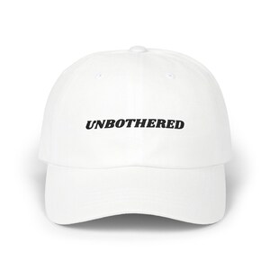 Unbothered Embroidered Cap | Bold Retro Font Classic Hat | Trendy Statement Dad Hat | Confidence Gift by Thread Atelier Co