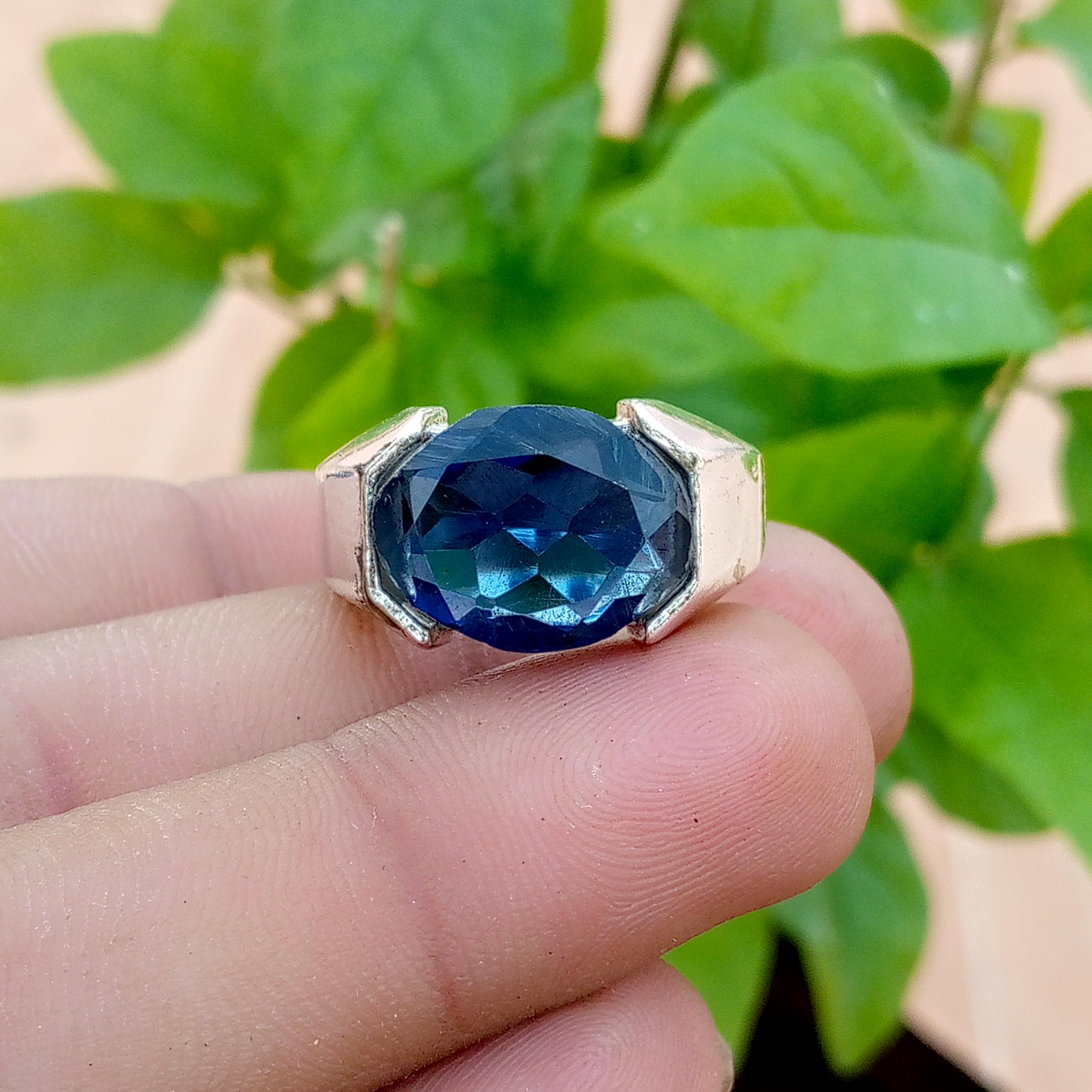 925 Blue Stone Ring - Etsy