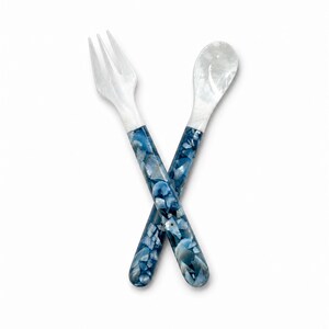 Seashell Fork and Spoon 14cm, Real Mother of Pearl Cutlery, Handmade Ocean Flatware, Coastal Dining Gift