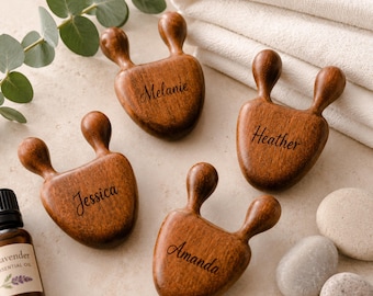 Personalized Wooden Massager, Custom Name Handheld Massage Tool, Self Care Gift, Spa Gift for Her, Birthday or Bridesmaid Gift