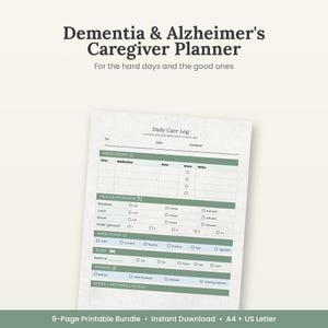 Planer für Demenzbetreuer | Tagesprotokoll, Medikamentenübersicht, Vorbereitung auf Arztbesuche (PDF zum Ausdrucken)