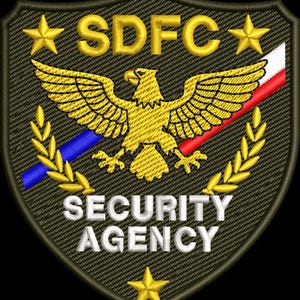 Security Agency Eagle Patch Embroidery Design, Military Shield PES DST File, Tactical Badge Machine Embroidery Pattern, Instant Download