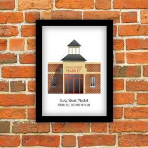 Baltimore (Maryland) Print - Cross Street Market, Federal Hill