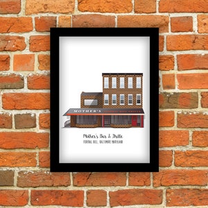 Baltimore (Maryland) Print - Mother&#39;s Grille, Federal Hill