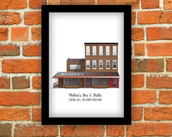 Baltimore (Maryland) Print - Mother's Grille, Federal Hill