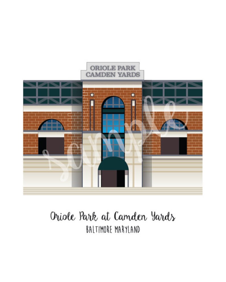 Baltimore (maryland) Print - Camden Yards - Etsy