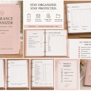 Insurance Organizer  (German) Printable | Policy Tracker & Claims Log | 4 Designs | A4 PDF | 18 Pages | Home Filing Binder Insert