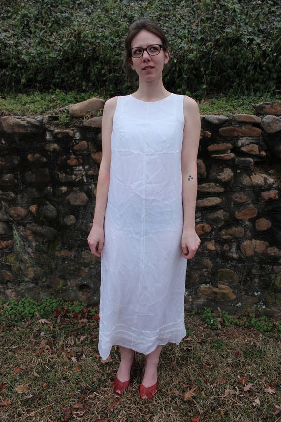 Vintage White Silk Dress