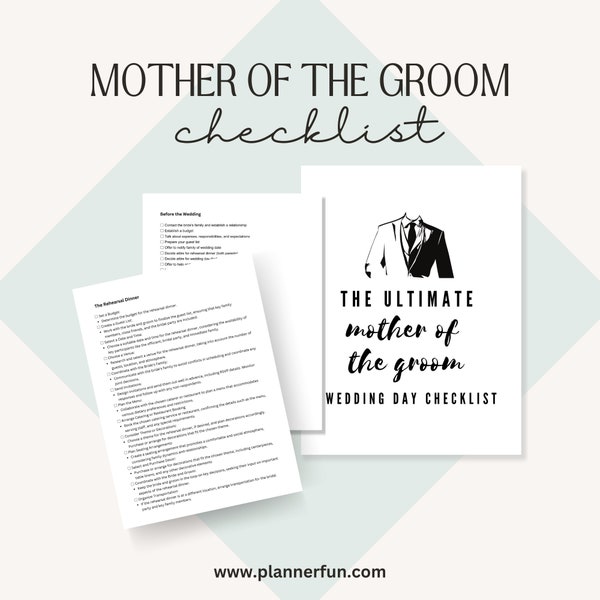 Mother of the Groom Ultimate Wedding Checklist