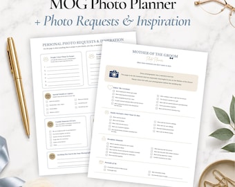 Inserts pour agenda photo de la mère du marié | Pages imprimables pour agenda de mariage au format lettre