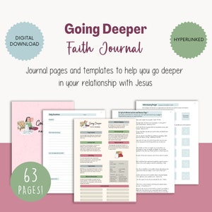 Going Deeper Digital Faith Journal: 63 Pages of Prayer, Devotion, Scripture, Mapping, and Note-Taking Sections image 1