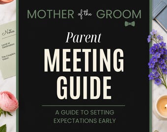 Pre-Wedding Parent Meeting Guide | Printable Family Workbook | Mother of the Groom