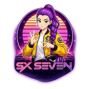 SX SEVEN — Retro Anime Gamermaskot
