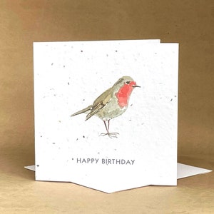 Carte à graines plantable écologique / Oiseau joyeux anniversaire
