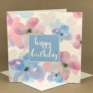 Carte à graines/mur de fleurs écologiques à planter zéro déchet ... Souhaits de joyeux anniversaire