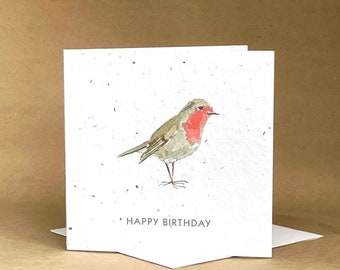 Plantable Eco-Friendly Seeded Card / Happy Birthday Bird