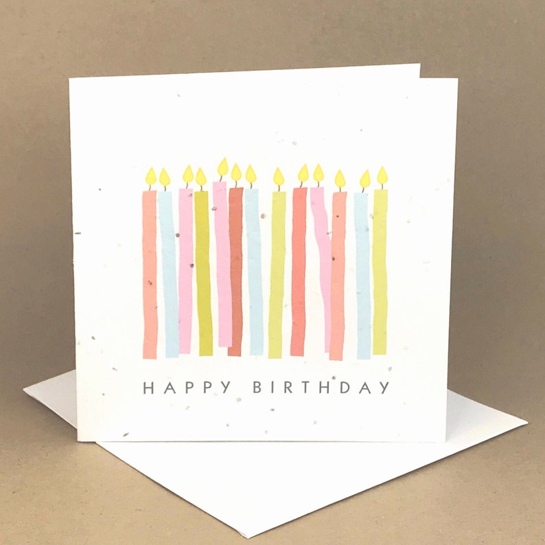 Plantable Colorful Candles With Happy Birthday Wishes / Eco-friendly ...