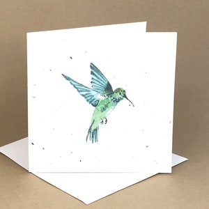 Cartão semeado ecológico plantável/lindo colibri