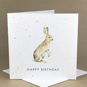 Tarjeta semilla ecológica plantable / Feliz cumpleaños ... conejo