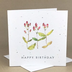 Plantable Eco-Friendly Seeded Card / Joyeux anniversaire ... Trois brins floraux
