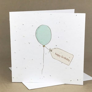 Pflanzbare umweltfreundliche Karte zum Geburtstag / schwebender Geburtstagsballon