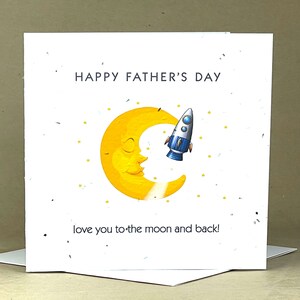 buona festa del papà! Ti amo sulla luna e ritorno / Eco-Friendly Plantable Seeded Card