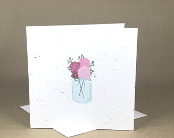 Plantable Eco-Friendly Seeded Card / Flowers in a Jar