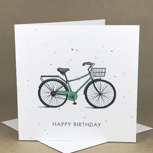 Heureux anniversaire... Vélo vert / Carte ensemencée végétale écologique