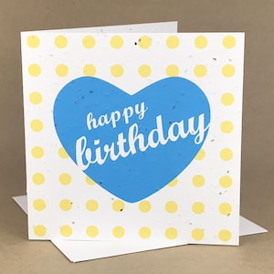 Plantbare eco-vriendelijke gezaaide kaart / happy birthday hart