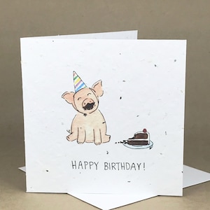 Plantable Eco-Friendly Seeded Card / Joyeux anniversaire ... Mangeons du gâteau