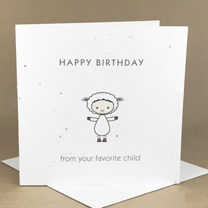 Feliz aniversário... Do seu filho favorito / cartão com sementes plantáveis ecologicamente correto