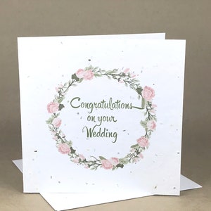 Carte ensemencée plantable écologique / Félicitations pour votre mariage