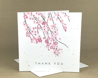 Plantable Eco-Friendly Seeded Card / Cherry Blossoms Thank You