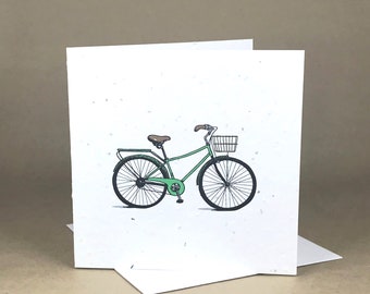Green Bicycle    / Eco-Friendly Plantable Seeded Card