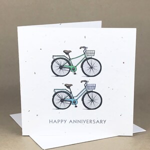 Cartão Semeado Ecológico Plantável / Feliz Aniversário... Duas Bicicletas