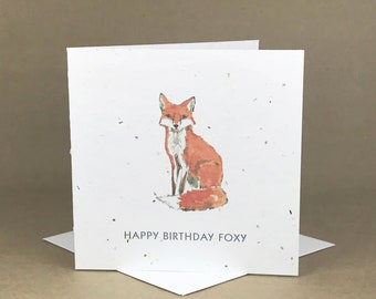 Plantable Eco-Friendly Seeded Card / Happy Birthday Fox