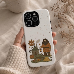 Cozy Wizard Phone Case Autumn Cottagecore Fantasy Pumpkin Magical Cottage Cute Fall Aesthetic Tough Cover iPhone 17 Samsung Galaxy S26