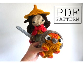 SOLO MODELLO* BUNDLE* Raya e Tuk Tuk di Raya e l'ultimo drago ispirato all'Amigurumi all'uncinetto