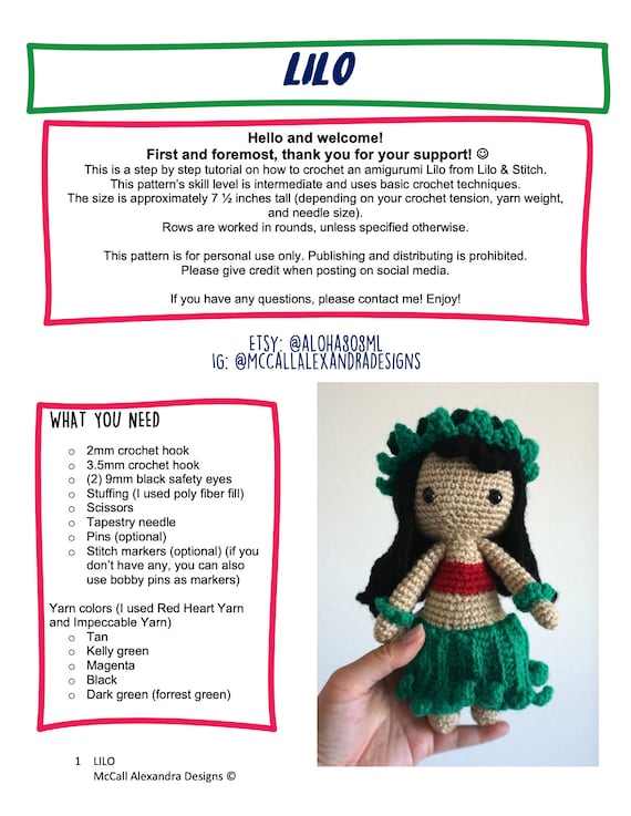 Moana Crochet Pattern : A stitch by stitch guide with pictures and