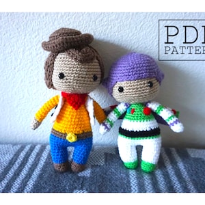 PATTERN ONLY* BUNDLE* Toy Story Sheriff Woody & Buzz Lightyear Inspired Amigurumi Crochet Doll