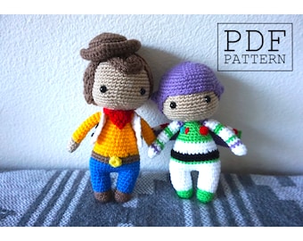 PATTERN ONLY* BUNDLE* Toy Story Sheriff Woody & Buzz Lightyear Inspired Amigurumi Crochet Doll