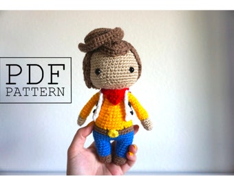 PATTERN ONLY* Toy Story Sheriff Woody Inspired Amigurumi Crochet Doll