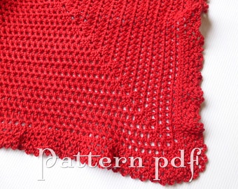 PDF-patroon - gehaakte deken met gegolfde rand