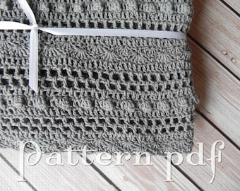 PDF Pattern - Crocheted Lace Baby Blanket Pattern